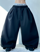 STRING JOGGER PLEAT BALLOON PANTS🩶🖤 - 2 COLORS
