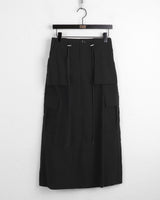 Abe nylon string cargo back banding long skirt