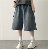 エリンカーペンターポケットバンド付き デニムバミューダパンツ