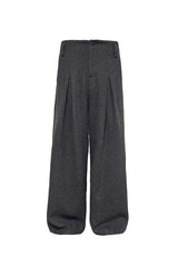 Pleated Wool Twill Trousers
