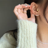 (silver925) スリーパールピアス *gold