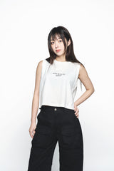 25SS ベーシックロゴウーマンクロップスリーブレス  クリーム