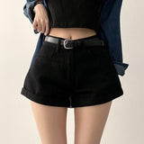 Belling Color Roll-Up A-line Shorts + Belt Set