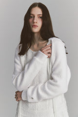 Fur Ribbon Bolero White