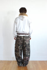 Vintage Spray Fur Angel Hood Zip-up (Lightgray)