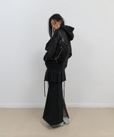 Layered Wool Skirt / Black