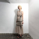 TIED SHIRRING DRESS