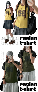 Delhi Slim Raglan Short Sleeve Tee (4 colors)