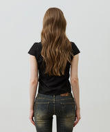 SYLPH SHIRRING SHIRT / BLACK
