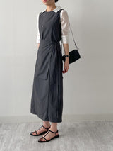 Joanne Nylon Sleeveless Wrap One Piece Long
