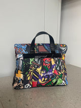 New-Comics Printed Fabric x Leather Crossbody Bag