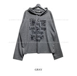 Things Waffle Boxy Hooded Long Sleeve T-shirt