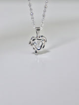 mood heart crystal necklace