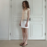 Via latea tie T-shirts (peach)