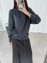 plain button skirts (2color)