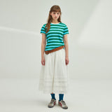 LACE PINTUCK BANDING SKIRT_WHITE