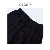 ワイドフィット2タックプリーツスウェットパンツ (BLACK)