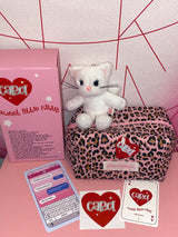 white cat carol keyring