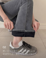 フリースブーツカットデニムパンツ
