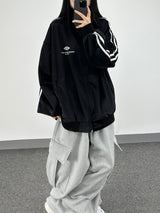 velvet track jersey zip-up
