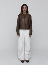 Curved Cotton Pants_White