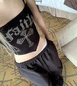 hikomi lettering y2k Top (black)