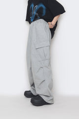 diagonal cargo sweatpants