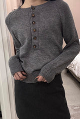 Uni Big Button Knit