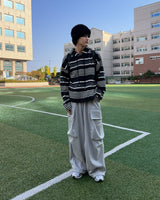 Multiple Stripe Hoodie (Black)