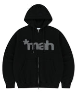 mah CUT OFF APPLIQUE ZIP-UP HOODIE