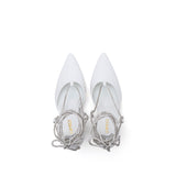 Glitter Strap Stiletto Heel(White)