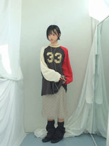 Number-printed color long sleeve