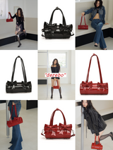 Red Bow Round Shoulder Bag