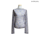 (2color) Bokeh Flower Sheer Mesh Tee