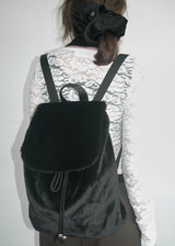 Matt Velvet Scrunchie_One Point_Large_Black