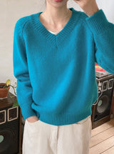 #Pure Basic V-neck Loose Fit Knit (3color)