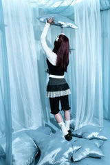 Star dot layered cancan skirt