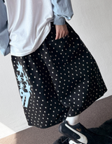 Toyd Blue Number Star Patch Tattoo Bermuda Shorts 2color