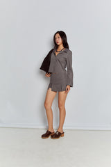 Large Jersey in Black Suede