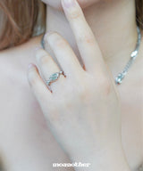 Green Oval Open Ring