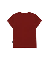 OdsdアスキーキャップスリーブTシャツ -マルーンレッド