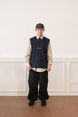 SLEEVELESS COTTON TEE (NAVY)