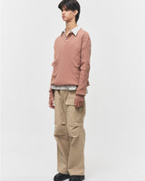 Bluesf merino wool henry neck knitwear - Peach