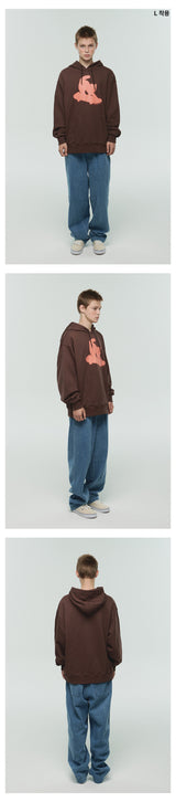 SKATEBOARDING CAT HOODIE - BROWN