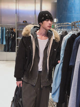 [Lining Fur] トリシャーラクーンファーカットパディングジャンパー