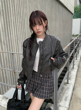 I'm ボタンチェックミニスカート