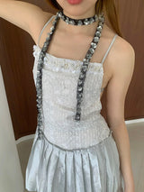 spangle flower necklace(scarf type)