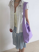 Draped Shirring Skirt - Vintage blue