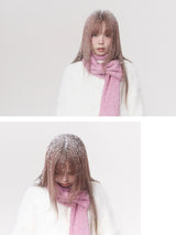 Mini ribbon muffler_pink