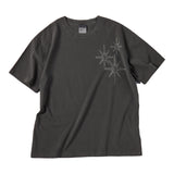 Untitled スターリーナイト ストライプ ヘンリーネック ショートスリーブ Washed Black